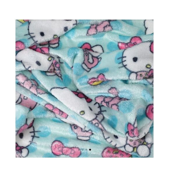 NEW! Hello Kitty Striped Silk Touch Blanket 40in x 50in Style B - Picture 3 of 4